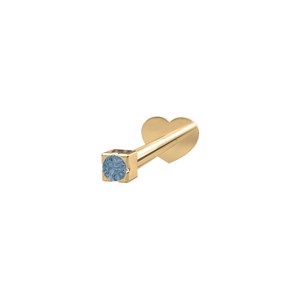 Piercing smykke - PIERCE52 Labret-piercing blå peridot 14kt. guld